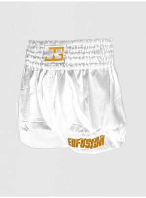 JGxEnfusion Inflict Muay Thai Short – White/Gold