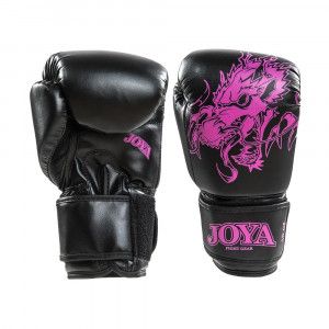 Joya (Kick)bokshandschoenen kids - PU leer - Roze draak